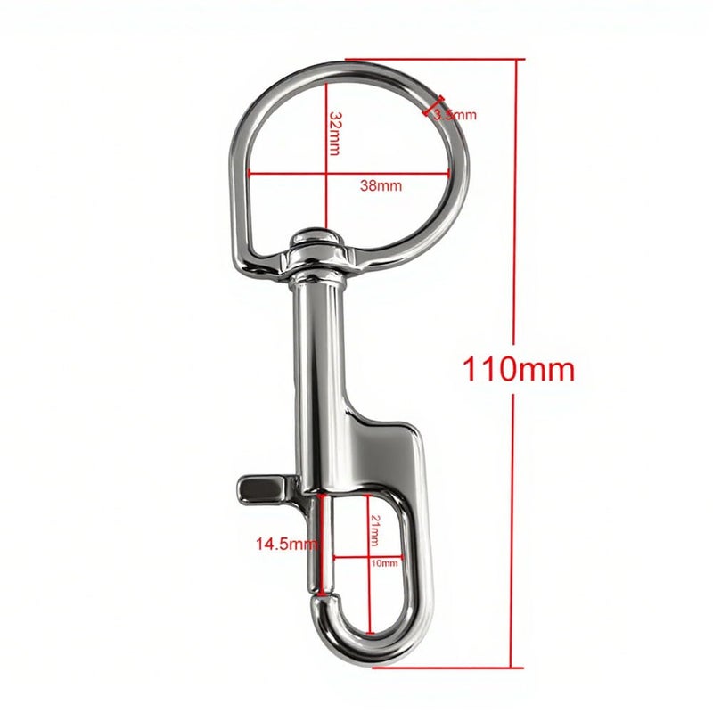 QAVBFA 2 PCS Swivel Bolt Snap Diving Clips – Premium Stainless Steel Single Ended Snap Hooks Buckle for Pet Leash, Scuba Diving, and More (2PCS-Alien Hook 110mm) - Image 3
